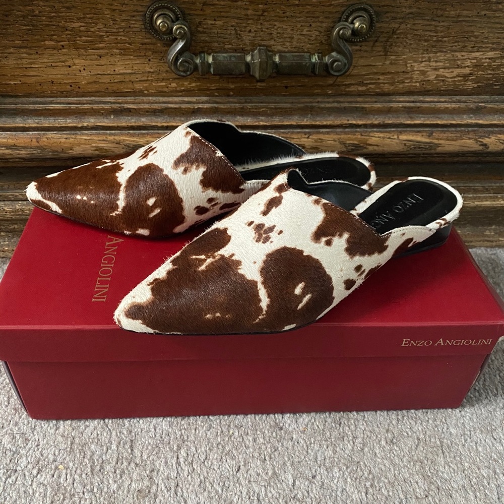 Enzo Angiolini Calf Hair Mules